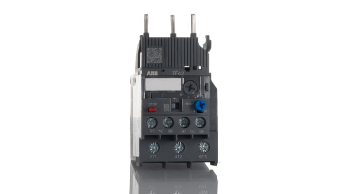 Relè di sovraccarico termico ABB 1SAZ721201R1049 TF42-20, 1 NO + 1 NC, 20 A, montaggio diretto, dimensioni 45x70,5x88,3 mm.