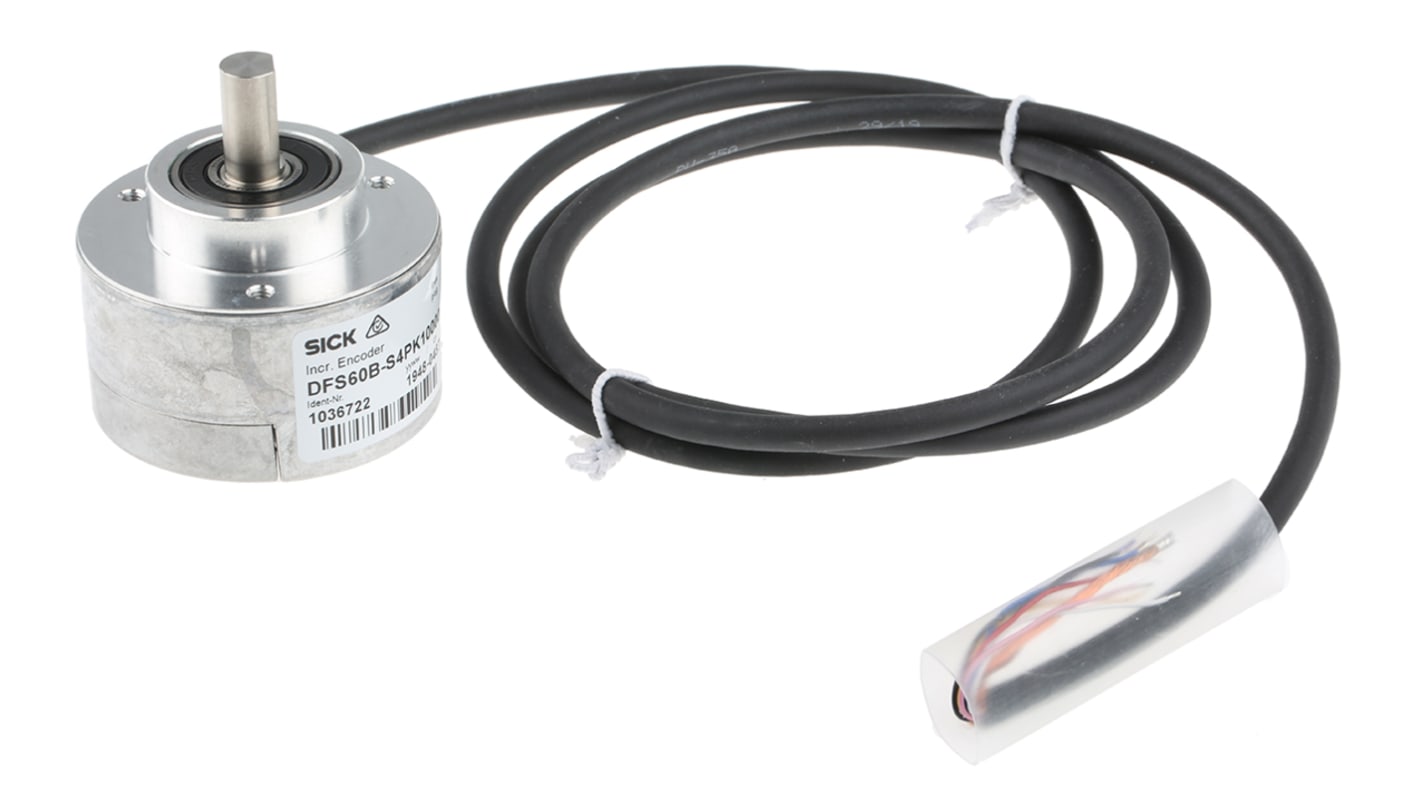 Encoder incrementale Sick DFS60B-S4PK10000, 10000 impulsi/giro, montaggio superficiale, albero 10 mm, IP65, -20 a +100 °C.