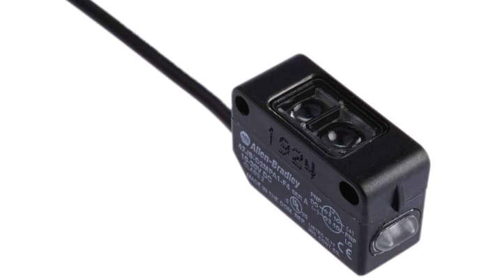 Allen Bradley 42JS-D2MPA1-F4, sensore fotoelettrico rettangolare con gamma di rilevamento 3.800 mm, uscita PNP, IP67.