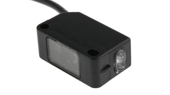 Allen Bradley 42JS-P2MPB1-F4, sensore fotoelettrico rettangolare a retroriflessione, rilevamento 25 mm a 3,5 m, IP67, uscita PNP.