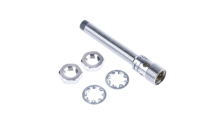 Sensore di prossimità cilindrico PNP Allen Bradley 872C-N6NP8-D4, rilevamento 6 mm, alimentazione 10-30 V c.c., grado di protezione IP67.