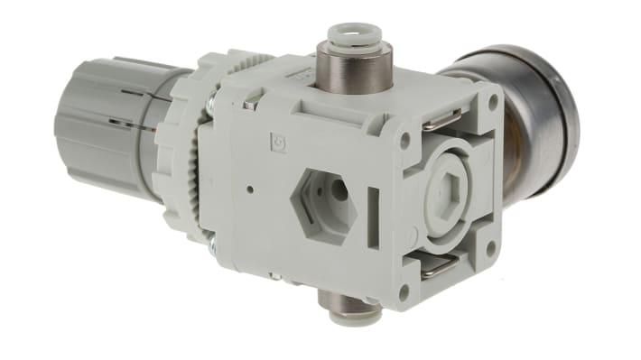 Regolatore di vuoto SMC IRV10-C06BG, portata 140 L/min, attacco M6, intervallo temperatura +5 °C a +60 °C, design compatto.