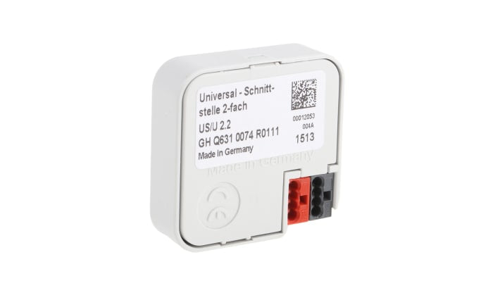 Modulo I/O PLC ABB GHQ6310074R0111 US/U2.2 per interfaccia KNX, 2 canali configurabili, montaggio a filo in giunto da 60 mm.
