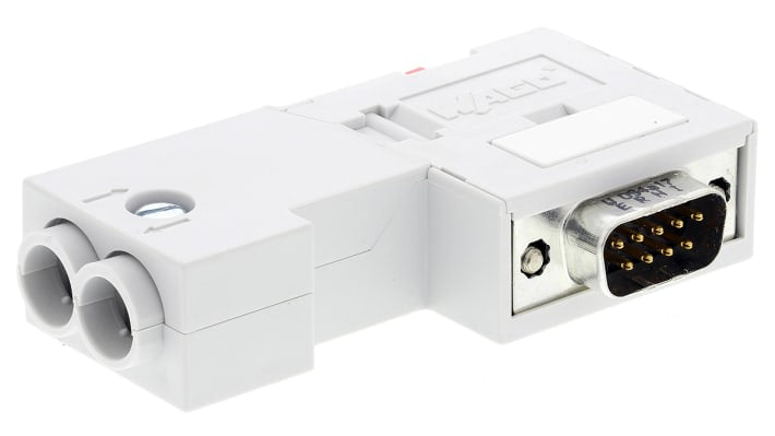 Zoccolo relè Wago 750-971 per Profibus, connettori fieldbus e morsetto a gabbia per collegamenti semplificati.