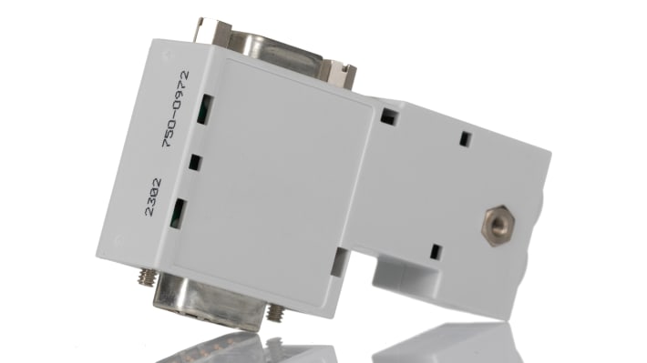 Zoccolo relè Wago 750972 per Profibus, design compatto, alimentazione 5,25 V CC, dimensioni 44,2 x 16,2 x 72,8 mm.