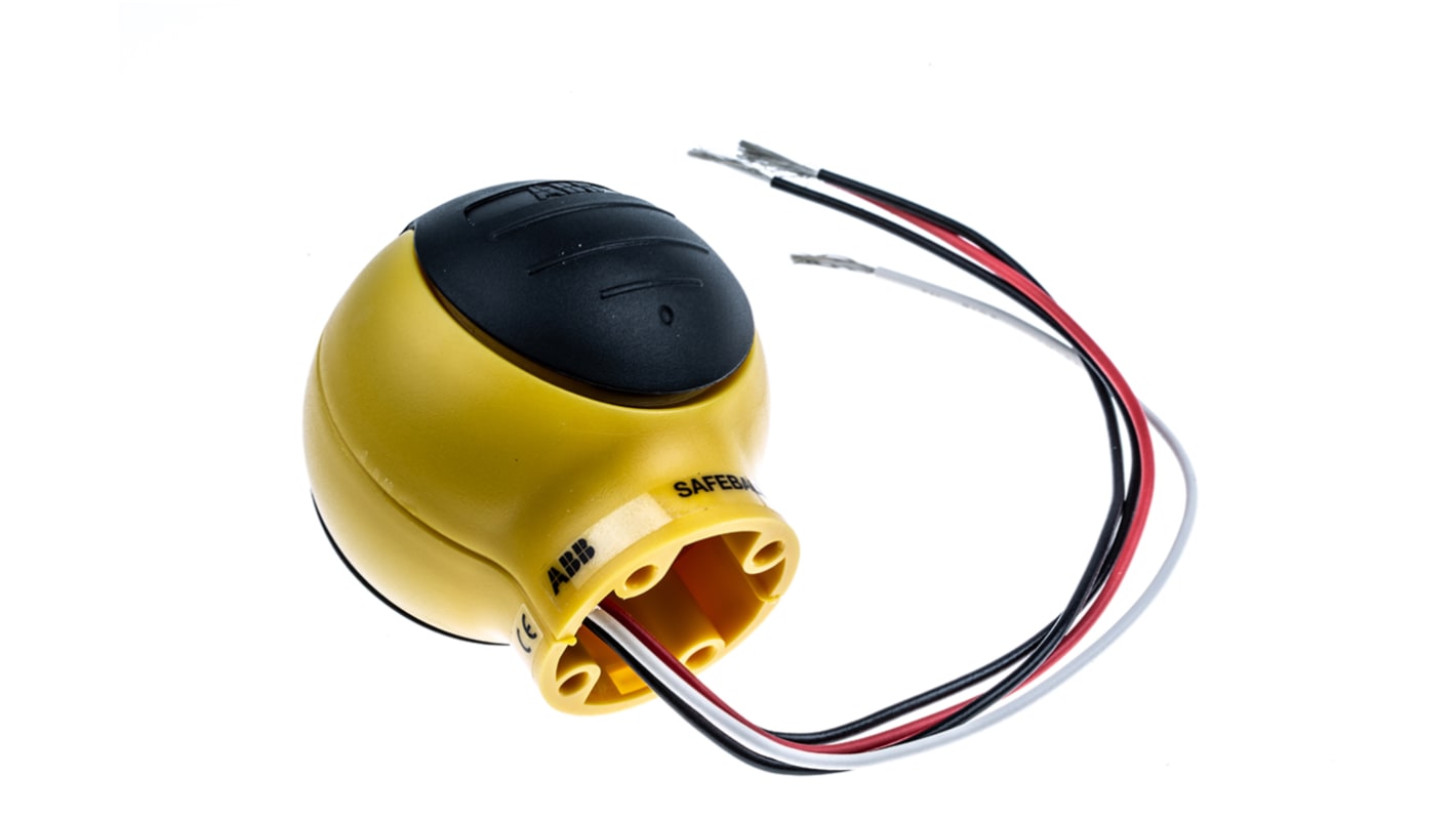 Interruttore di sicurezza a due mani ABB JSTD1-B, corpo in polipropilene, protezione IP67, dimensioni 72 x 72 x 71 mm.