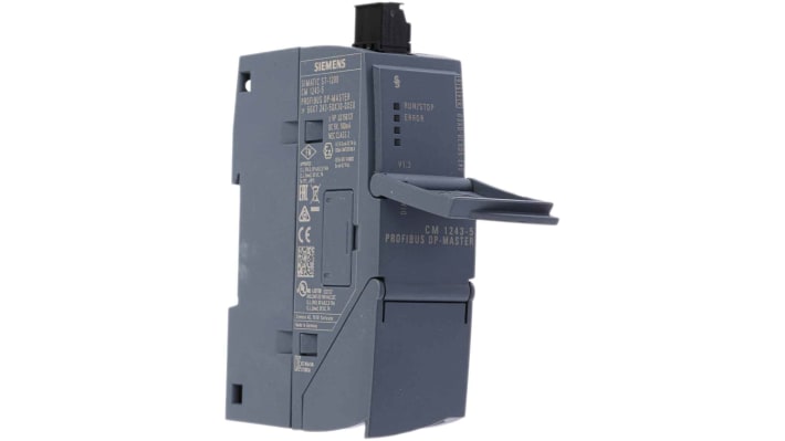 Modulo I/O PLC Siemens 6GK7243-5DX30-0XE0 Serie S7-1200, 24V - Comunicazione PROFIBUS, LED di stato, protezione IP20 - Accessorio industriale elettronico.