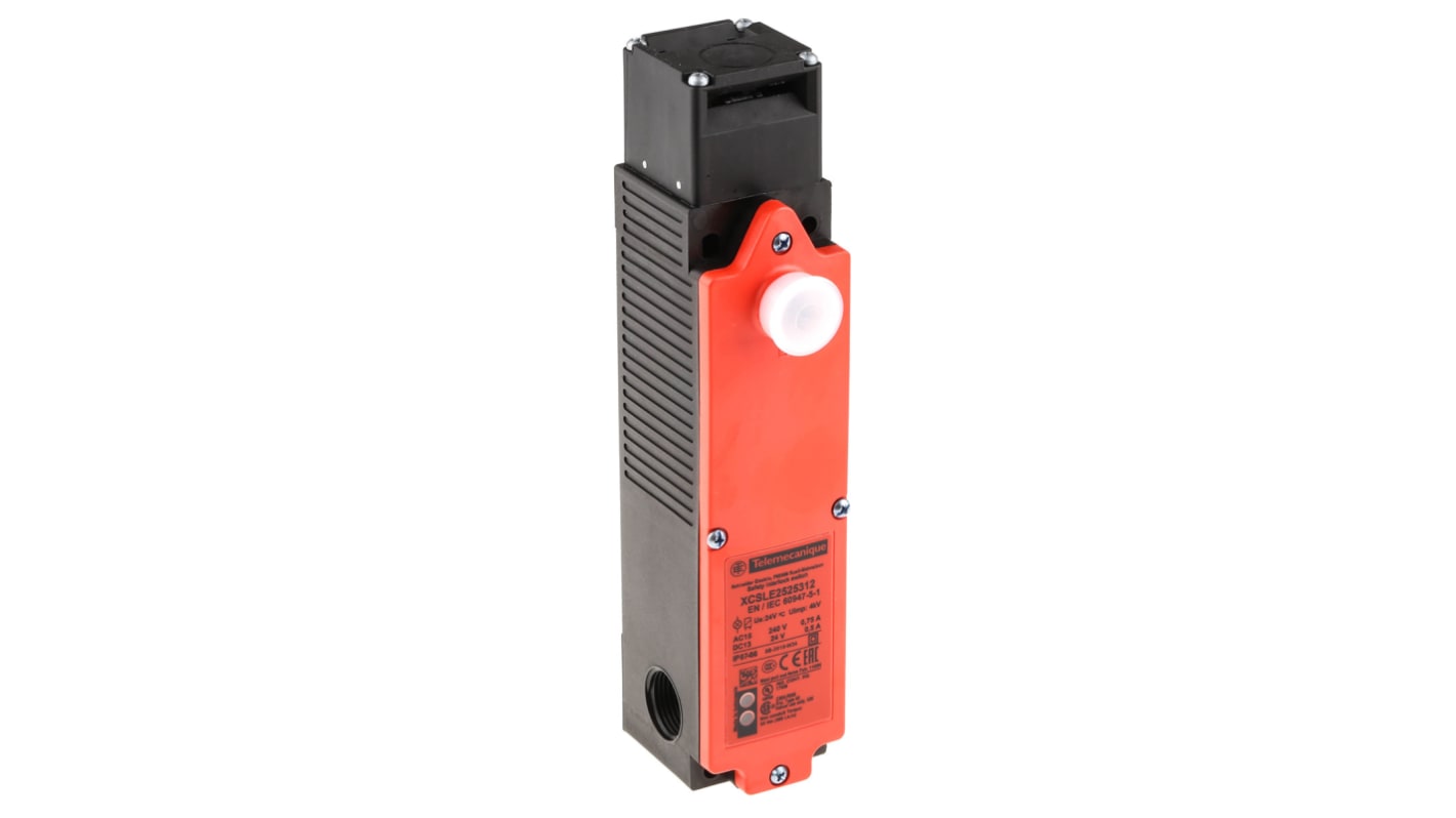 Interruttore di interblocco a solenoide Telemecanique Sensors, 24V, contatti 1 NC + 1 NA, protezione IP66/IP67, dimensioni 205x51x43.5mm.