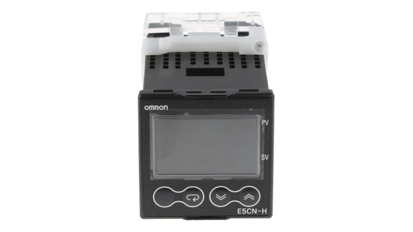 Termoregolatore PID Omron E5CN-HQ2M-500, 48x48 mm, alimentazione 100-240 V, montaggio a pannello, IP66.
