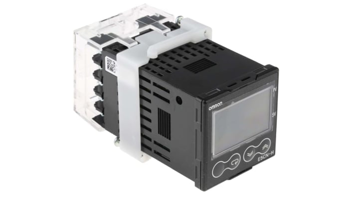 Termoregolatore PID Omron E5CN-HQ2M-500, 48x48 mm, alimentazione 100-240 V, montaggio a pannello, IP66.