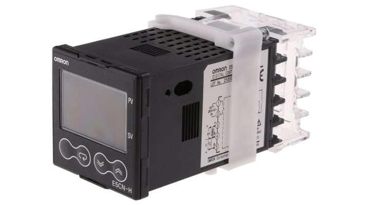 Omron E5CN-HR2M-500 AC100-240, termoregolatore PID 48x48 mm, alimentazione 100-240 V, uscita a relè, gamma -200 a +2300 °C.