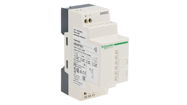 Pulsante montaggio a pannello Schneider Electric XB5RFB01, non illuminato, 22 mm, 24 V c.c., installazione semplice con morsetto a vite.