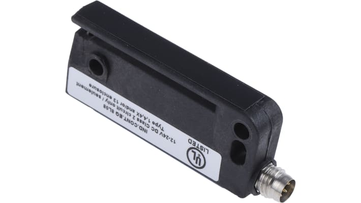Sensore a forcella Sick WFS3-40N415 per etichette, rilevamento a 3 mm, uscita NPN, grado di protezione IP65.