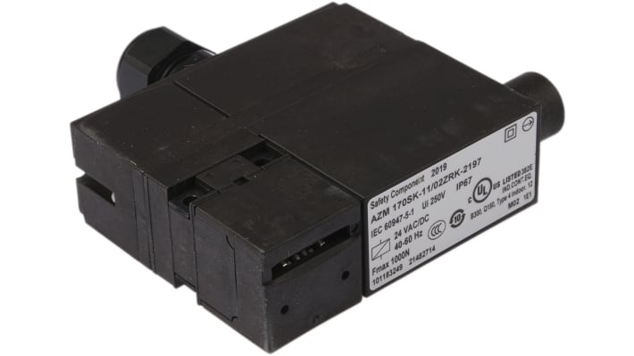 Interruttore di interblocco a solenoide Schmersal AZM 170, 24V, IP67, dimensioni 30x108x100.5mm, per applicazioni industriali.