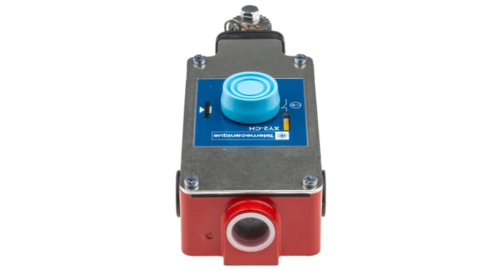 Interruttore a fune Telemecanique Sensors XY2CH13250H29, montaggio diritto, 1NO/1NC, cavo 15m, IP65, dimensioni 68 x 201 x 95mm.