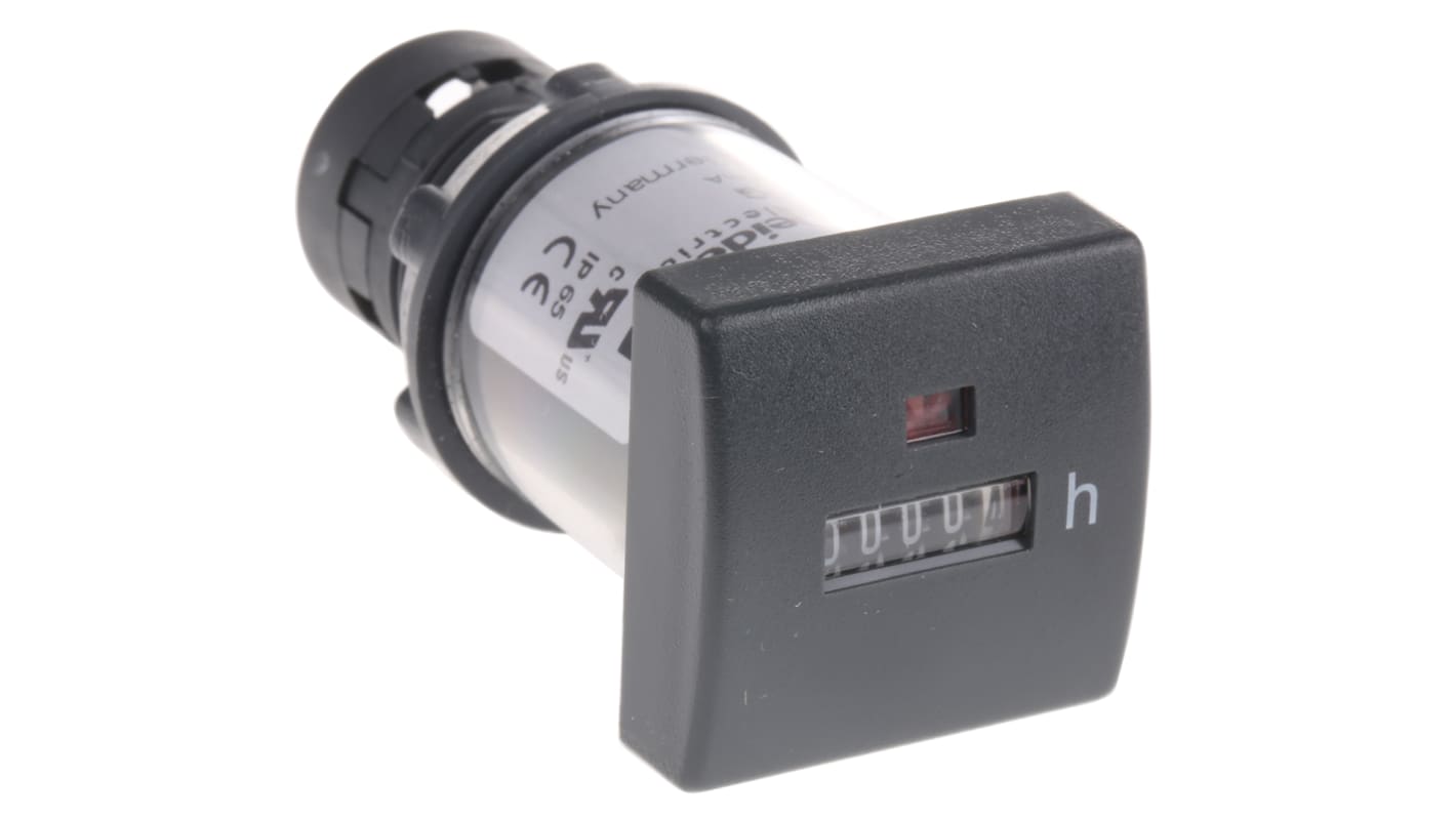 Contatore analogico Schneider Electric XB5DSG, 5 cifre, montaggio a filo, IP66, 120 V c.a., intervallo 0-9999,9.