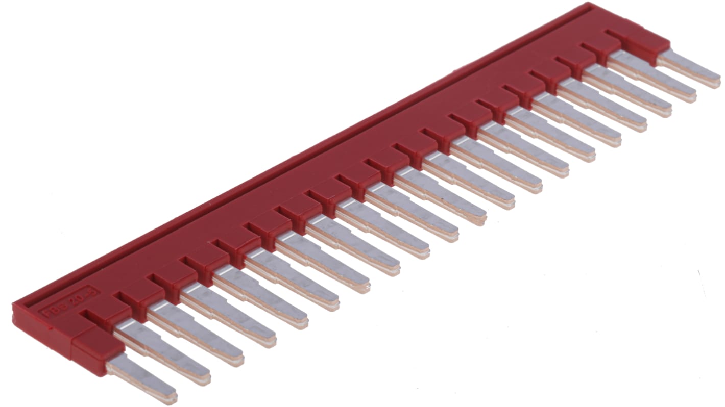 Barra a ponticello Phoenix Contact FBS 20-5 (3030226) - 20 posizioni, passo 5,2 mm. Ideale per collegamenti rapidi e affidabili in ambienti umidi.