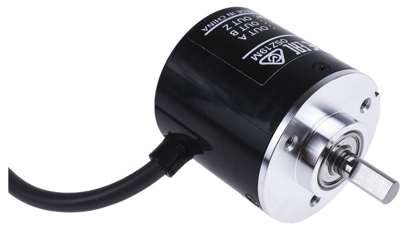 Encoder incrementale Omron E6B2-CWZ6C, 1000 impulsi/giro, uscita NPN, diametro albero 6 mm, altezza 59 mm.