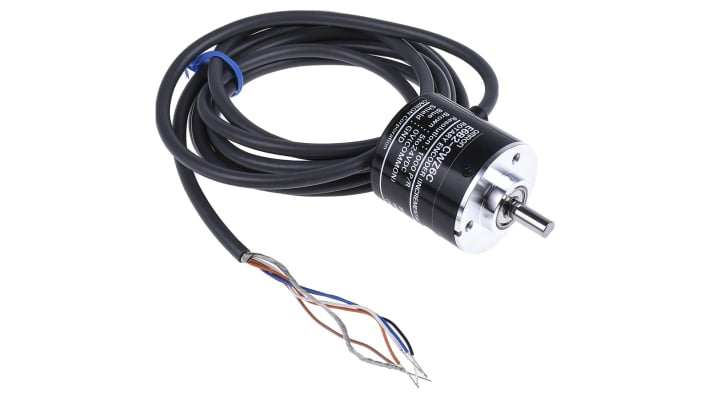 Encoder incrementale Omron E6B2-CWZ6C, 1000 impulsi/giro, uscita NPN, diametro albero 6 mm, altezza 59 mm.