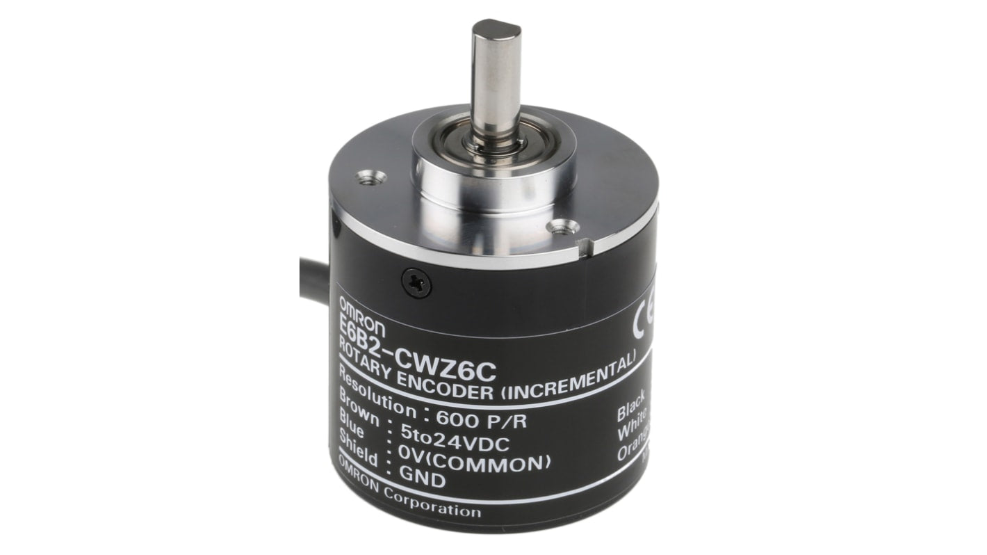 Encoder incrementale NPN Omron E6B2CWZ6C600PR2M, 600 impulsi/giro, diametro albero 6 mm, altezza 59 mm, IP50.