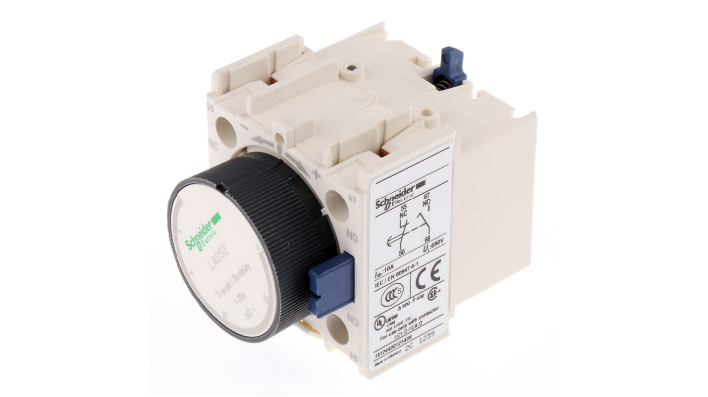 Kit di montaggio Schneider Electric LAD9SD3 per accessori Serie LC1, compatibile con relè e contattori, include morsettiere per guida DIN.