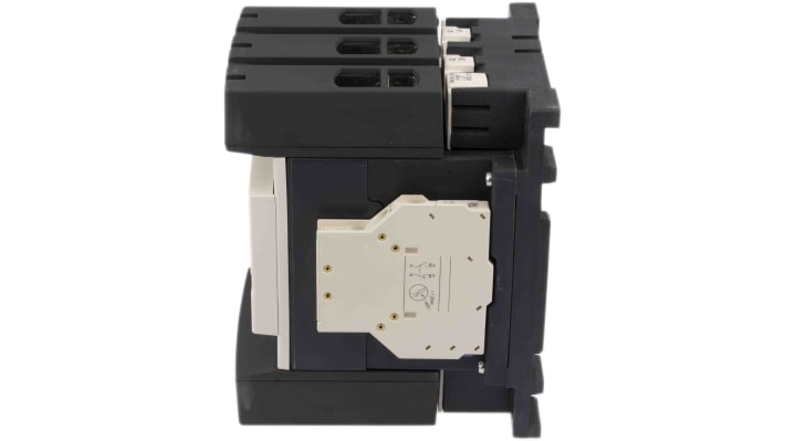 Contattore Schneider Electric LC1D115U7, 3 poli, 115 A, 230 V ca, montaggio a pannello o su guida DIN, dimensioni 120x158x136 mm.