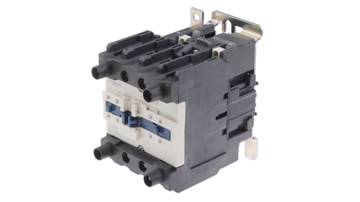 Contattore Schneider Electric LC1D40008B7, 4 poli, 2 NO + 2 NC, montaggio su guida DIN, dimensioni 127x85x125 mm, corrente 60 A.