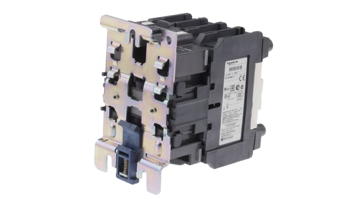 Contattore Schneider Electric LC1D40008B7, 4 poli, 2 NO + 2 NC, montaggio su guida DIN, dimensioni 127x85x125 mm, corrente 60 A.