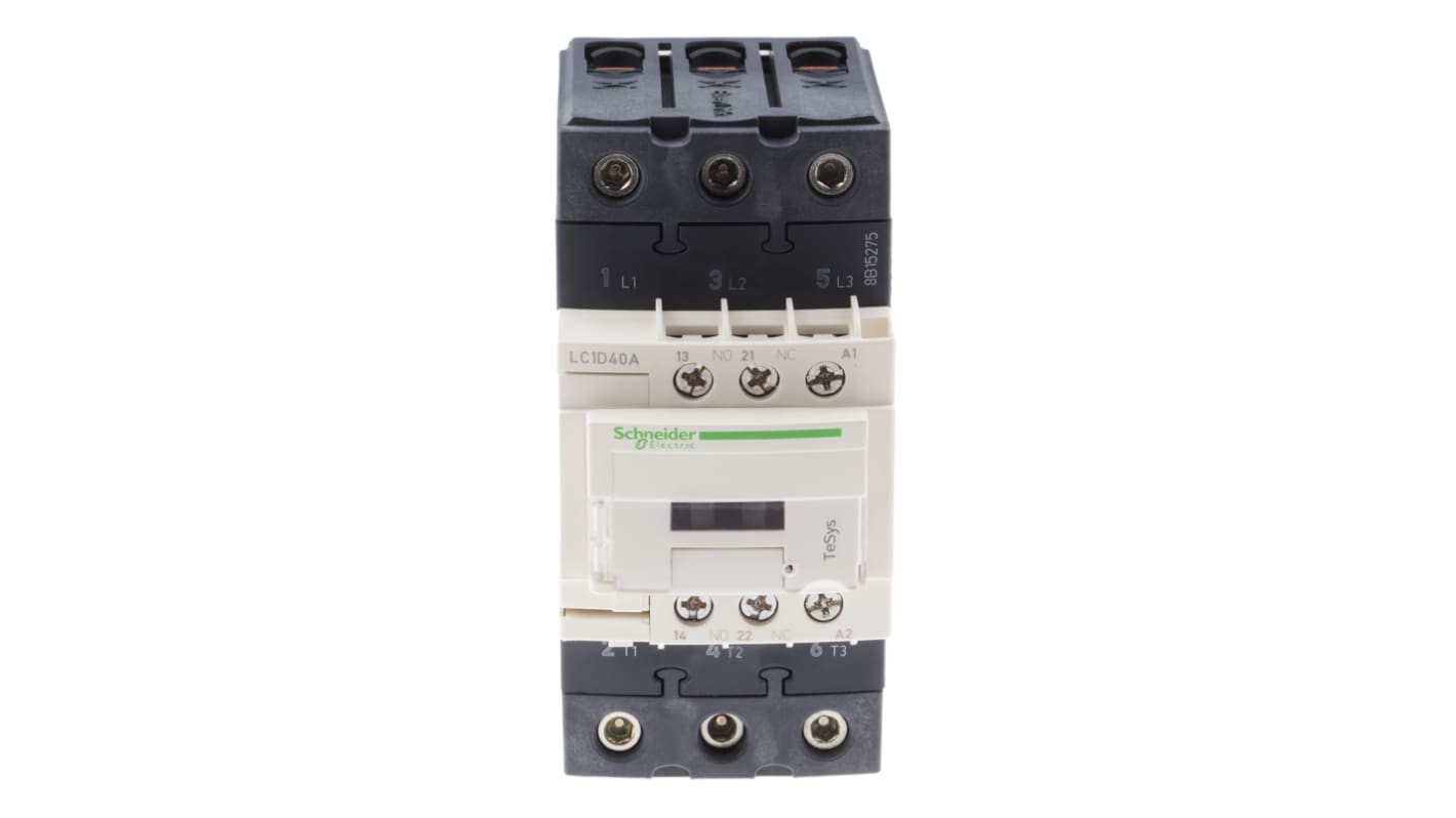 Contattore Schneider Electric LC1D40AM7 3P 3NA 40A 220V CA - Serie LC1D. Affidabile e facile da installare per motori trifase e applicazioni industriali.