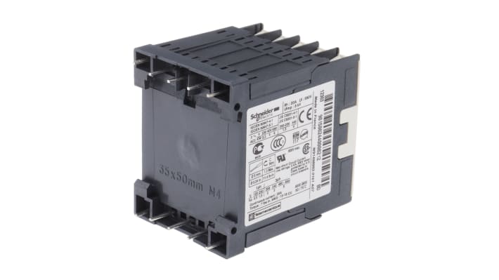 Contattore Schneider Electric LP1K09015BD, 3 poli, 3 NA, 9 A, bobina 24 V dc, dimensioni 45x58x57 mm.