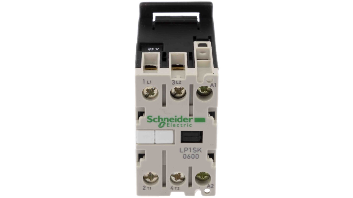 Contattore Schneider Electric LP1SK0600BD 2P 2NA 12A 24V CC - Serie LP1S per compressori e pompe industriali. Alta efficienza e protezione IP20.
