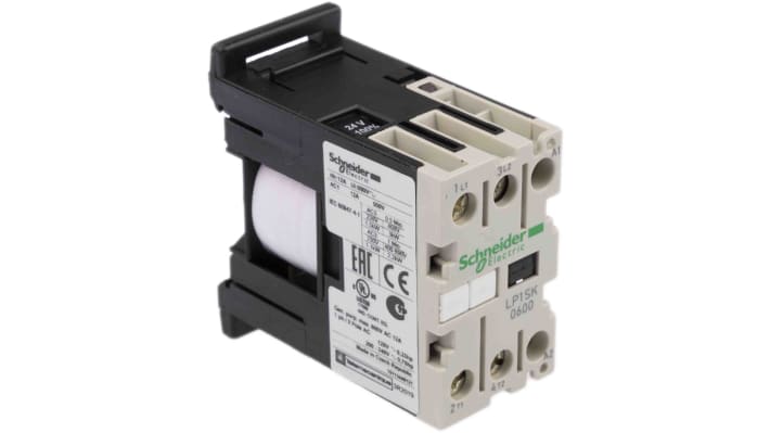 Contattore Schneider Electric LP1SK0600BD 2P 2NA 12A 24V CC - Serie LP1S per compressori e pompe industriali. Alta efficienza e protezione IP20.