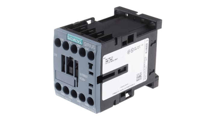 Contattore Siemens 3RH2131-1AF00, 4 poli, 10 A, montaggio su guida DIN, dimensioni 45x57.5x73 mm, serie SIRIUS.
