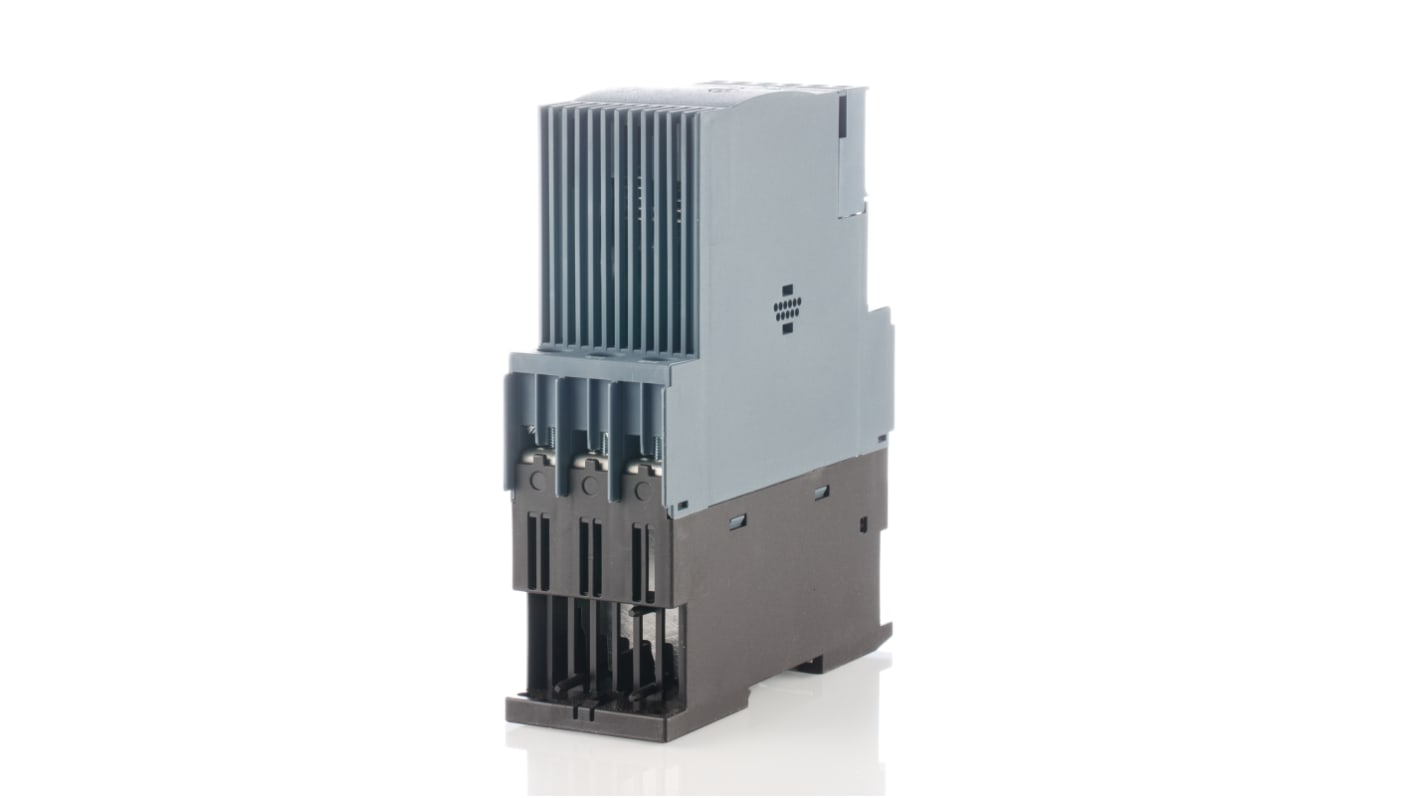 Avviatore soft-start Siemens 3RW3026-1BB04, trifase, 11 kW, 400 V, IP20, montaggio a vite, dimensioni 151x45x125 mm.