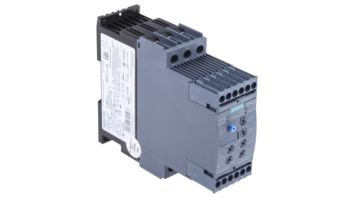 Avviatore soft-start Siemens 3RW4024-1BB04, 3 fasi, 5,5 kW, 400 V, IP20, dimensioni 45 x 125 x 154 mm, protezione sovraccarico.