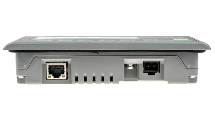 Pannello HMI Siemens 6AV6647-0AH11-3AX1, 3" FSTN, risoluzione 240x80, IP65, interfaccia PROFINET, dimensioni 97x165x30 mm.