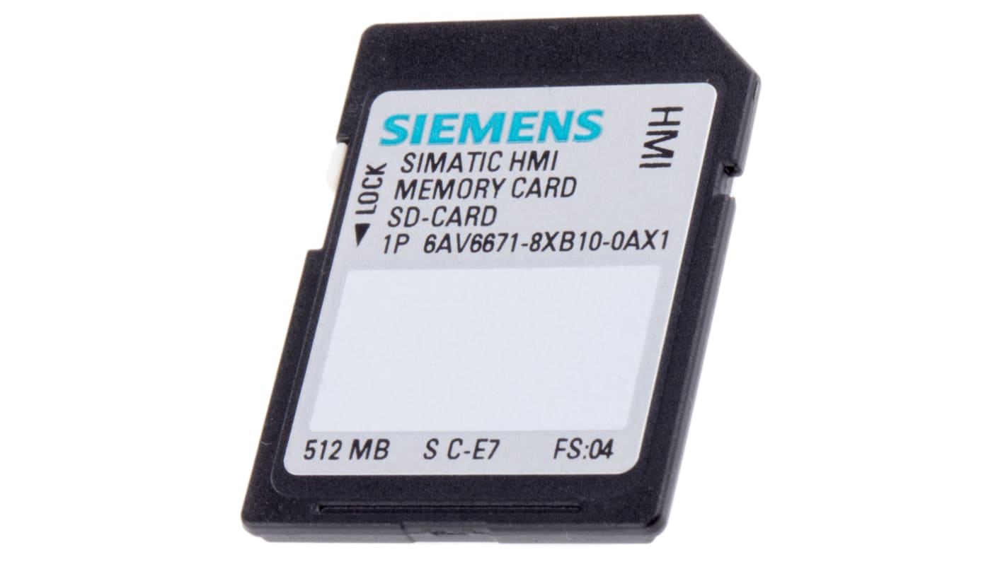 Scheda di memoria Siemens 6AV6671-8XB10-0AX1 per HMI Pannelli mobili 177/277/377 - Compatibile con SIMATIC - Slot SD/MMC - Controllo e visualizzazione parametri processo.