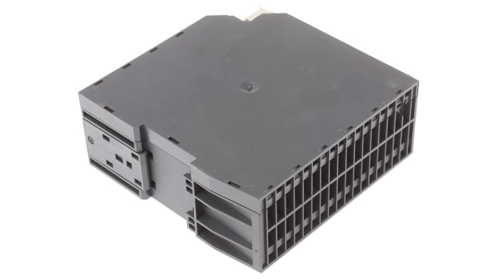 Alimentatore PLC Siemens 3RX9501-0BA00, 3 A, 120-230 V c.a., montaggio su guida DIN, dimensioni 125 x 50 x 125 mm.
