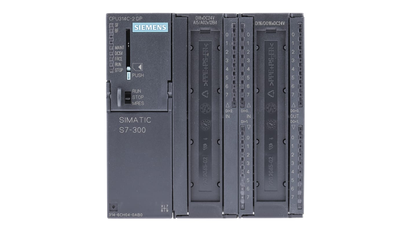 CPU PLC Siemens SIMATIC S7-300, 28 ingressi/18 uscite, RS485, 192 KB RAM - Ideale per automazione industriale.