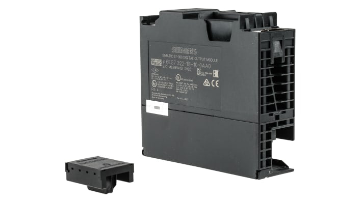 Modulo di espansione Siemens 6ES7322-1BH10-0AA0 per PLC S7-300, 16 uscite digitali, dimensioni 125 x 40 x 120 mm.