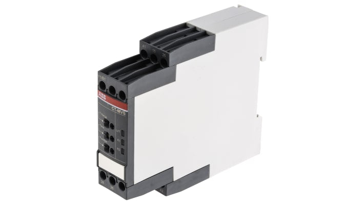Relè temporizzato multifunzione ABB 1SVR730021R2300 CT-MVS.23S, 22,5 mm di larghezza, montaggio su guida DIN, 10 intervalli da 0,05 s a 300 h.