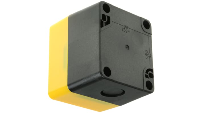 Scatola per pulsante Omron A22Z-B101Y, contenitore quadrato giallo in policarbonato, compatibile con arresto di emergenza A22E.