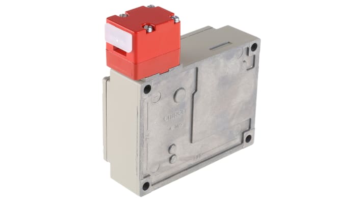 Interruttore di interblocco a solenoide Omron D4BL-2CRA, alimentazione 24V cc, contatti 1NO/1NC, grado di protezione IP67.