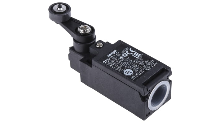 Interruttore di interblocco Omron D4N4120, leva a rullo, 1NC/1NO, grado di protezione IP67, dimensioni 64mm x 31mm x 47mm.