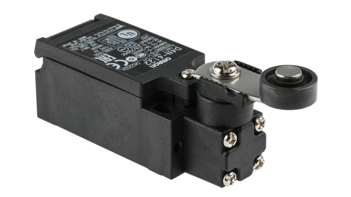 Interruttore di interblocco Omron D4N-4122, leva a rullo, 1NC/1NO, grado di protezione IP67, dimensioni 64x45x31 mm.