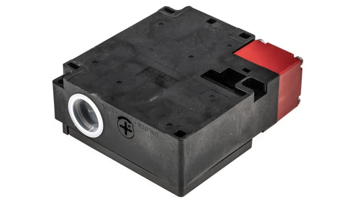 Omron D4NL-4CFA-B, interruttore di interblocco a solenoide 24V cc, grado di protezione IP67, dimensioni 95x88.5x35.5mm.
