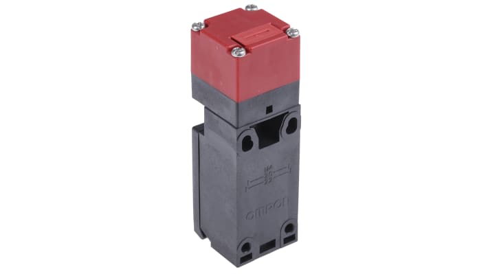 Interruttore di interblocco di sicurezza Omron D4NS-4BF, custodia plastica, protezione IP67, dimensioni 96 x 31 mm.