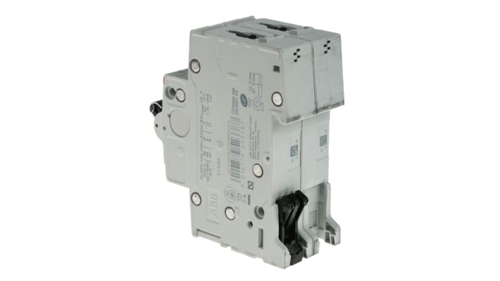 Interruttore magnetotermico ABB S202-C2, 2A, 6 kA, montaggio su guida DIN, dimensioni 88x35x69 mm, grado di protezione IP20.