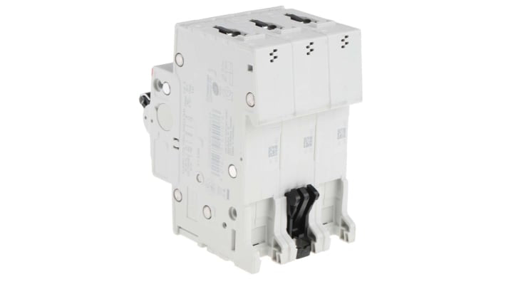 Interruttore magnetotermico ABB S203-C63, 3 poli, 63A, montaggio su guida DIN, dimensioni 53x88x69 mm, capacità di rottura 6 kA.