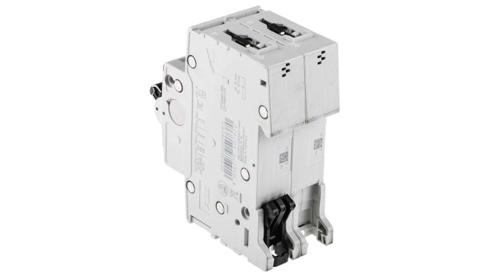 Interruttore magnetotermico ABB S202-K6, 2 poli, 6 A, montaggio su guida DIN, dimensioni 35x88x69 mm, resistenza agli urti 25 g.